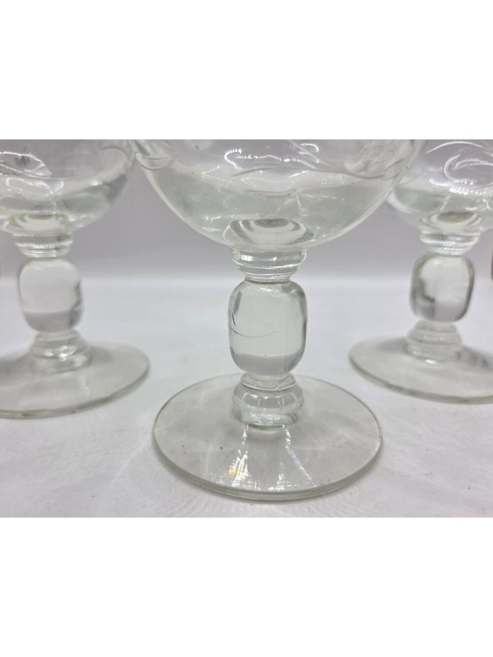 Vtg Heisey Southwind Collection Set Of 3 Cocktail Etched Glasses Coup Stemmed - Picture 4 of 8